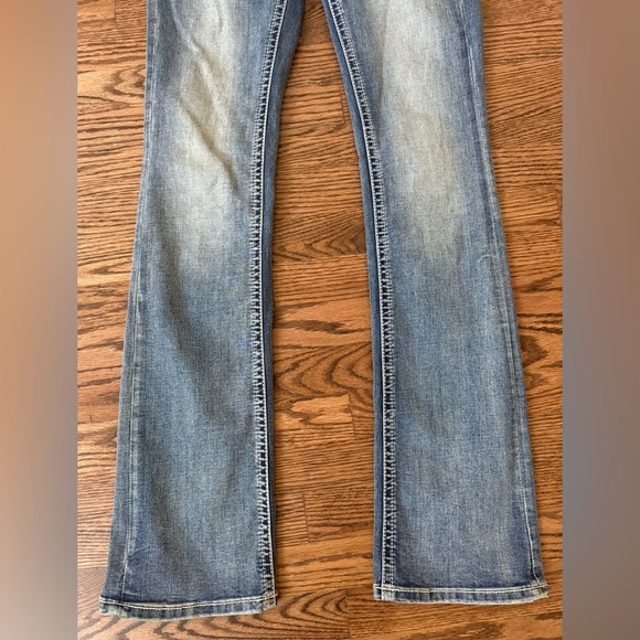 Grace In LA Women’s Western Steerhead Embroidered Flap Pckt Bootcut Jeans Sz 25 - Picture 4 of 9